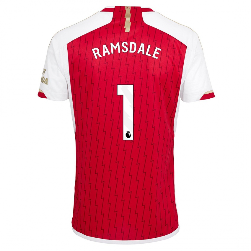 Homem Camisola Aaron Ramsdale #1 Vermelho Principal 2023/24 Camisa Brasil