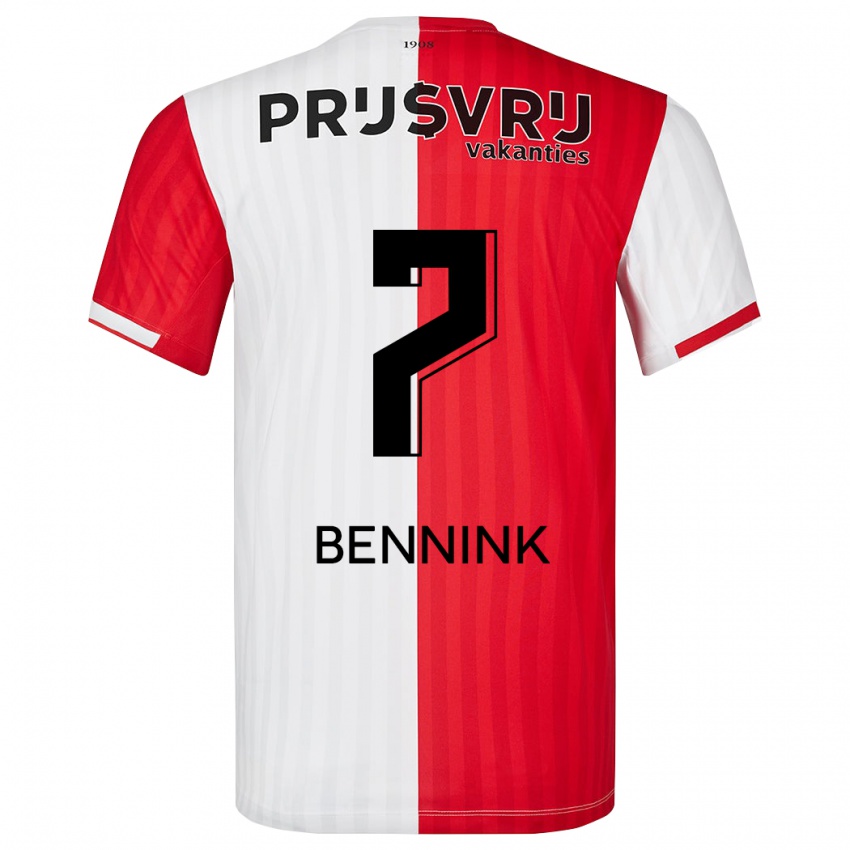 Homem Camisola Maxime Bennink #7 Vermelho Branco Principal 2023/24 Camisa Brasil
