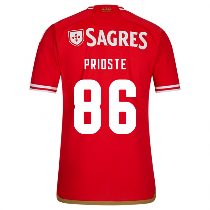 Homem Camisola Diogo Prioste #86 Vermelho Principal 2023/24 Camisa Brasil