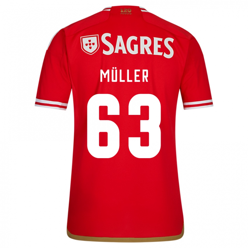 Homem Camisola José Müller #63 Vermelho Principal 2023/24 Camisa Brasil