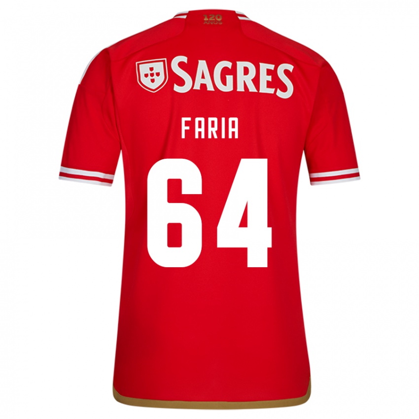 Homem Camisola Hugo Faria #64 Vermelho Principal 2023/24 Camisa Brasil