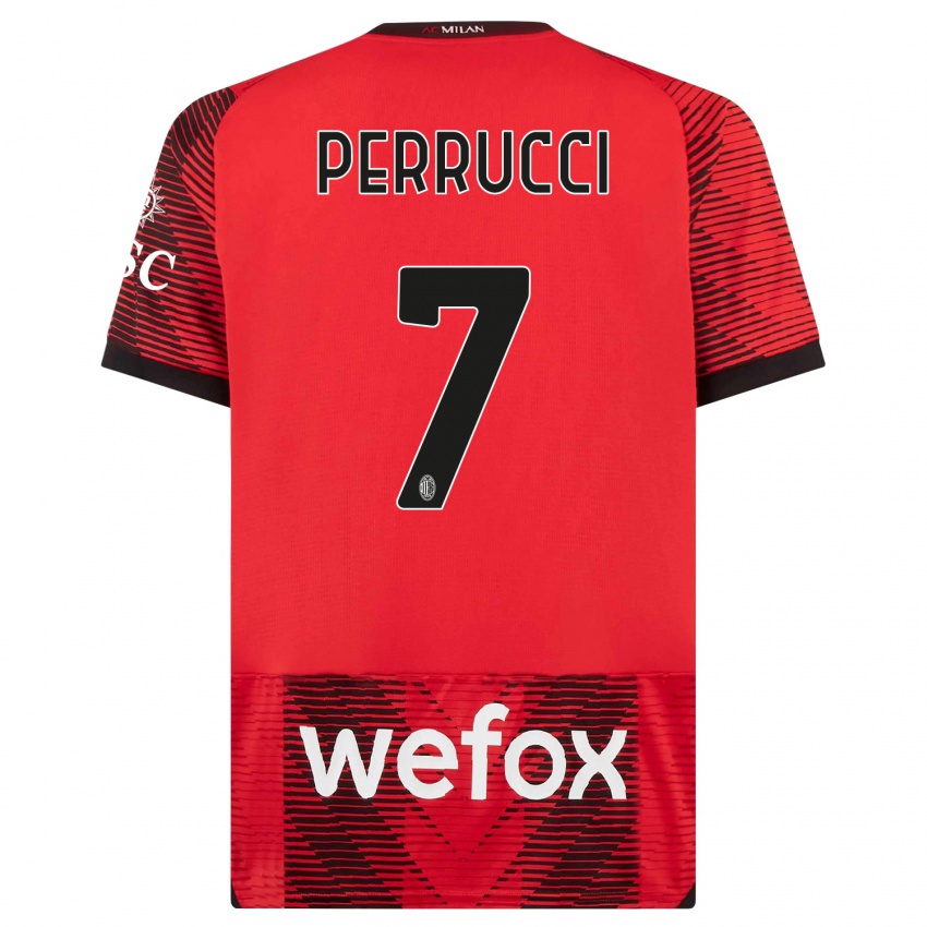 Homem Camisola Vincenzo Perrucci #7 Vermelho Preto Principal 2023/24 Camisa Brasil