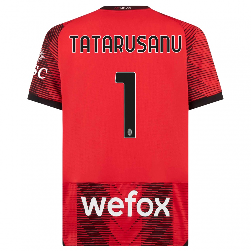 Homem Camisola Ciprian Tatarusanu #1 Vermelho Preto Principal 2023/24 Camisa Brasil