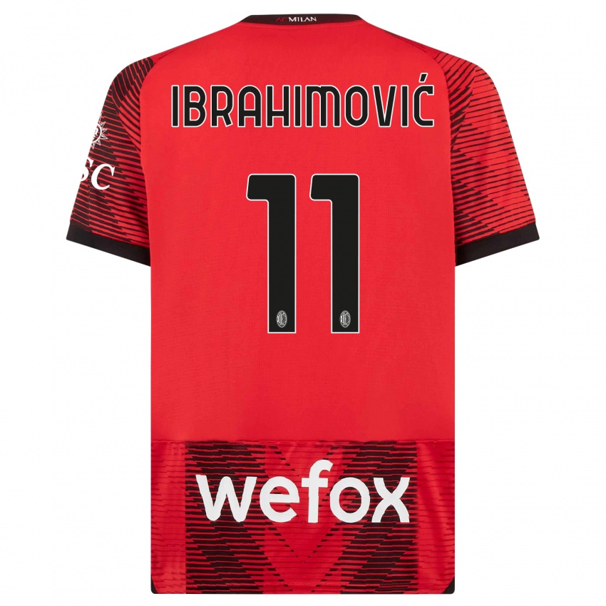 Homem Camisola Zlatan Ibrahimovic #11 Vermelho Preto Principal 2023/24 Camisa Brasil