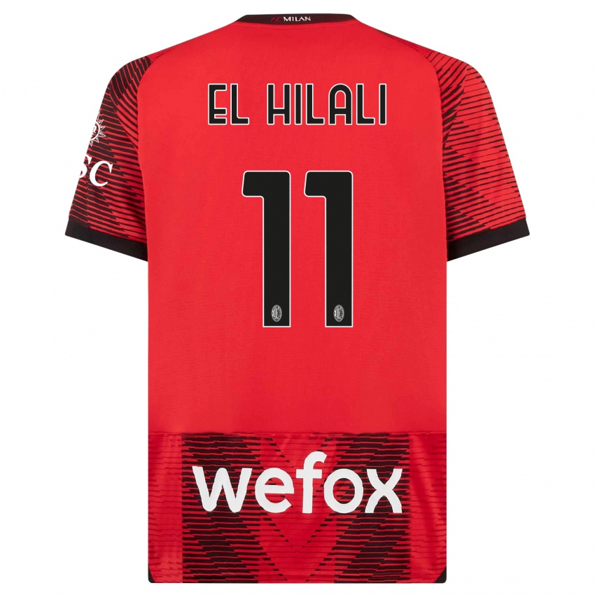 Homem Camisola Youns El Hilali #11 Vermelho Preto Principal 2023/24 Camisa Brasil