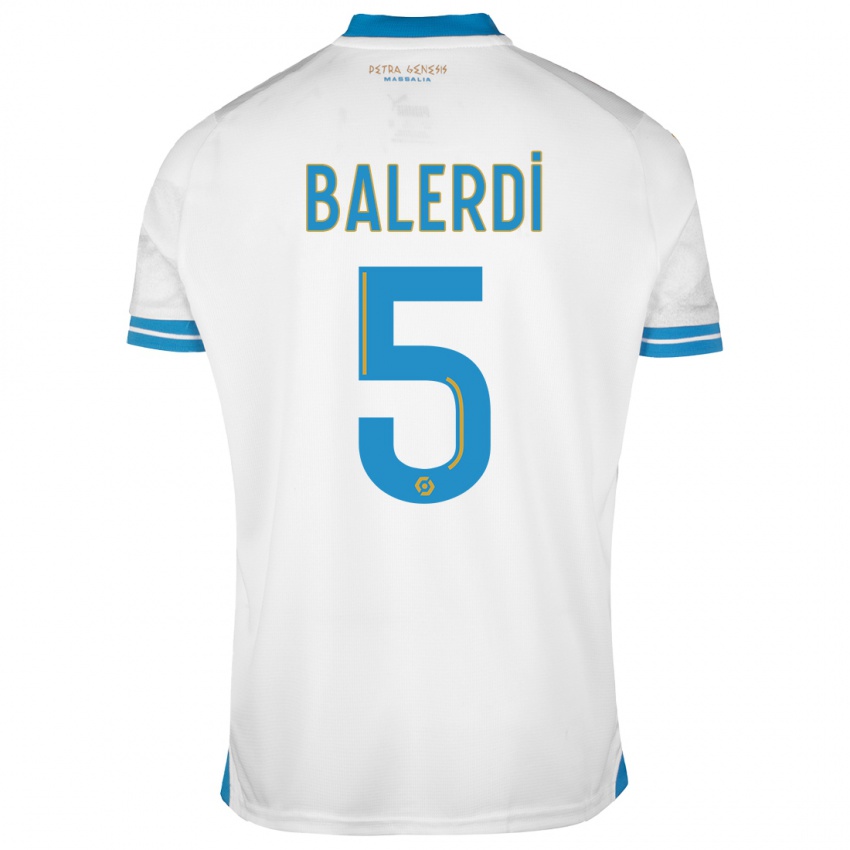 Homem Camisola Leonardo Balerdi #5 Branco Principal 2023/24 Camisa Brasil