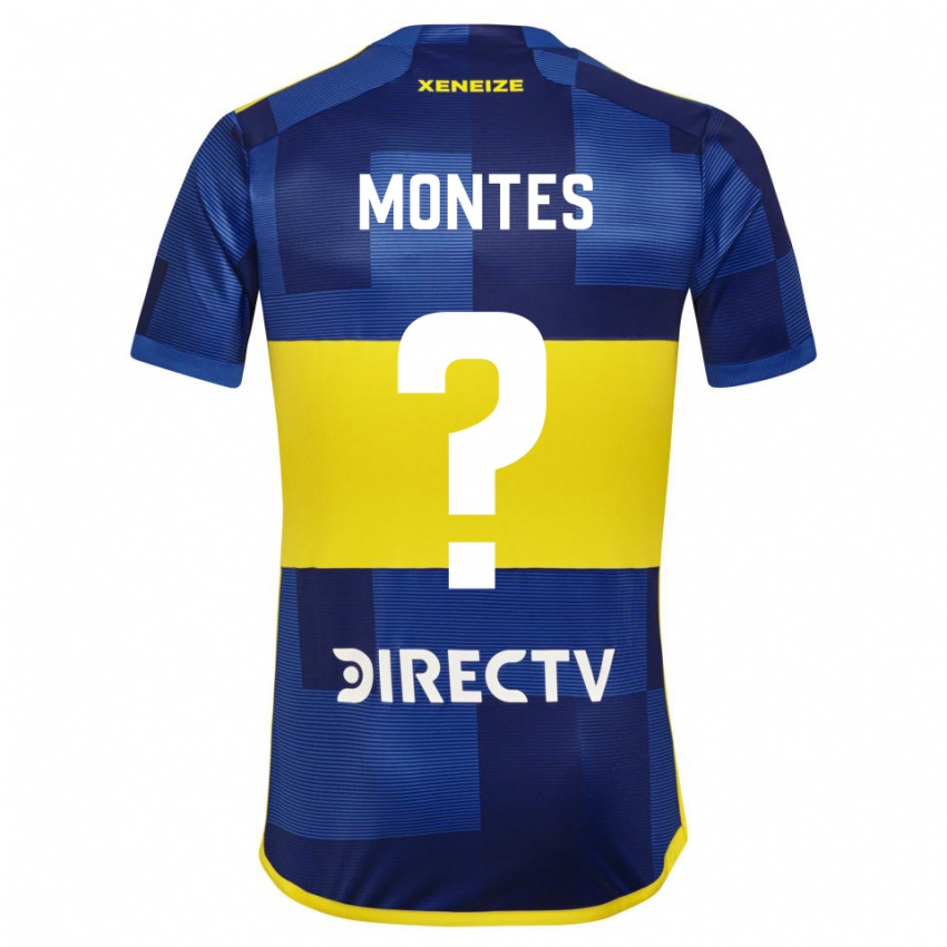 Homem Camisola Rodrigo Montes #0 Azul Escuro Amarelo Principal 2023/24 Camisa Brasil