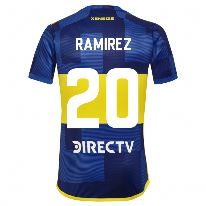 Homem Camisola Juan Edgardo Ramirez #20 Azul Escuro Amarelo Principal 2023/24 Camisa Brasil