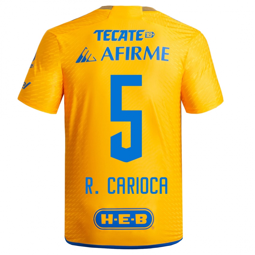 Homem Camisola Rafael Carioca #5 Amarelo Principal 2023/24 Camisa Brasil