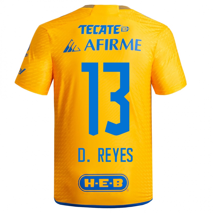 Homem Camisola Diego Reyes #13 Amarelo Principal 2023/24 Camisa Brasil