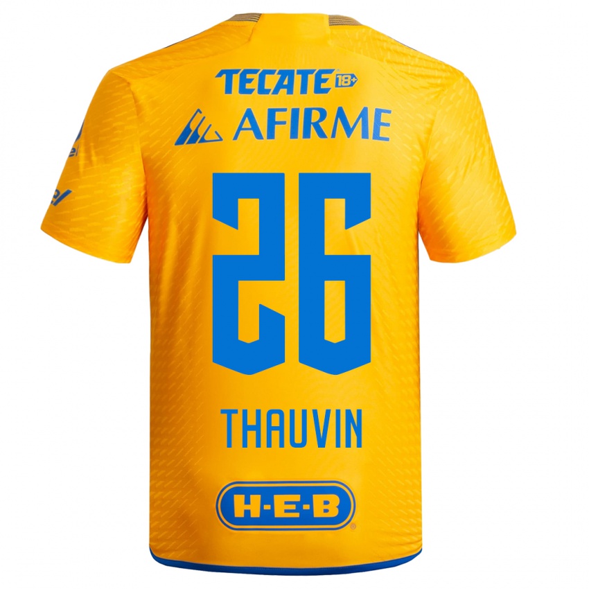 Homem Camisola Florian Thauvin #26 Amarelo Principal 2023/24 Camisa Brasil