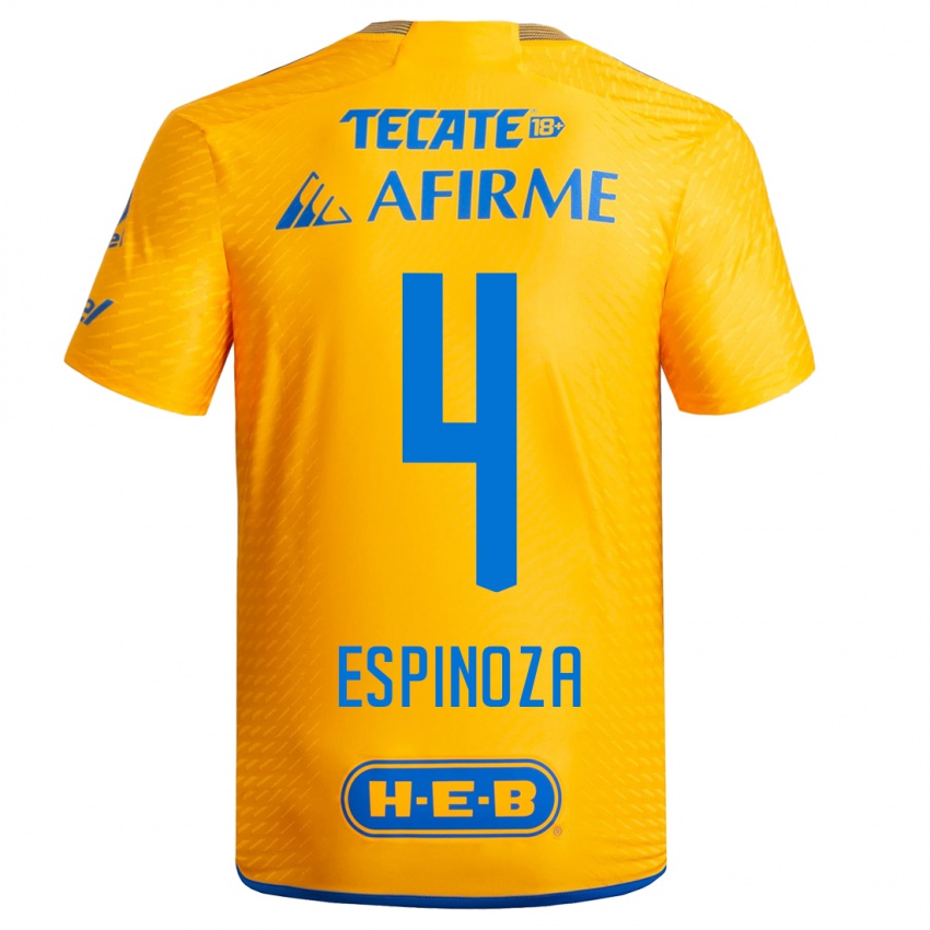 Homem Camisola Greta Espinoza #4 Amarelo Principal 2023/24 Camisa Brasil