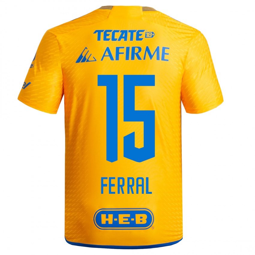 Homem Camisola Cristina Ferral #15 Amarelo Principal 2023/24 Camisa Brasil