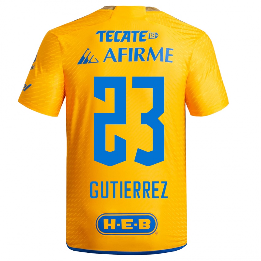 Homem Camisola Jana Gutierrez #23 Amarelo Principal 2023/24 Camisa Brasil