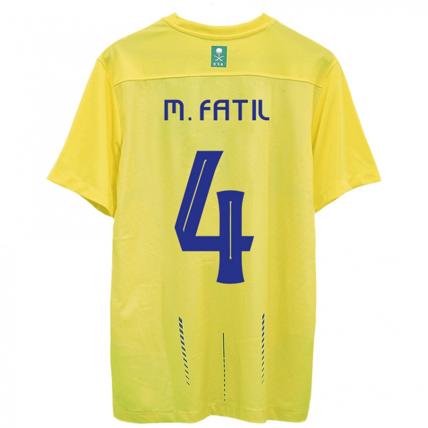 Homem Camisola Mohammed Al-Fatil #4 Amarelo Principal 2023/24 Camisa Brasil