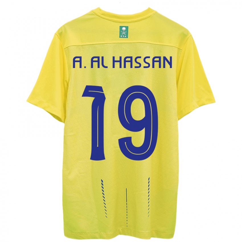 Homem Camisola Ali Al-Hassan #19 Amarelo Principal 2023/24 Camisa Brasil
