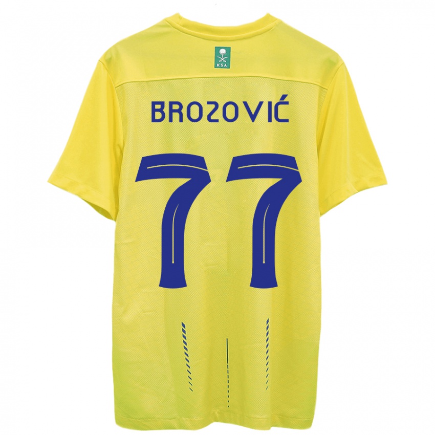 Homem Camisola Marcelo Brozovic #77 Amarelo Principal 2023/24 Camisa Brasil
