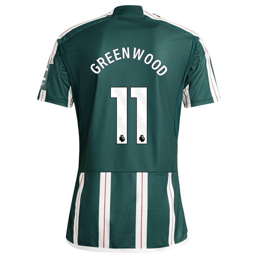 Homem Camisola Mason Greenwood #11 Verde Escuro Alternativa 2023/24 Camisa Brasil