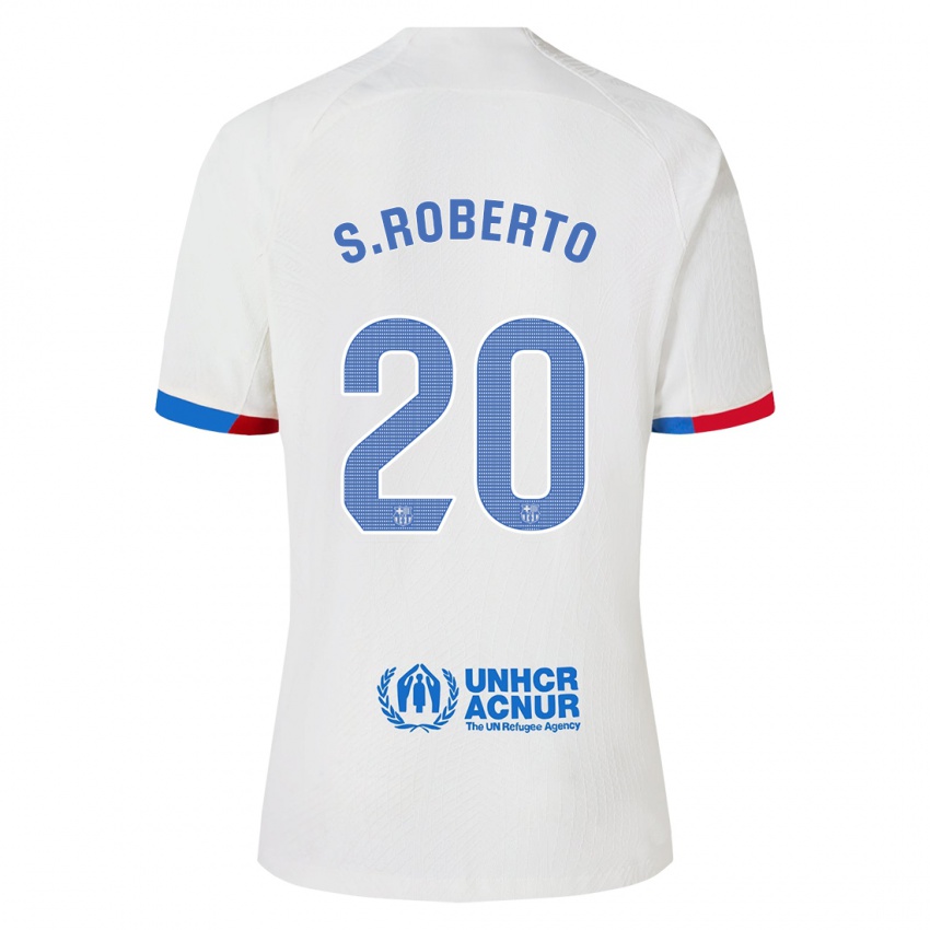 Homem Camisola Sergi Roberto #20 Branco Alternativa 2023/24 Camisa Brasil