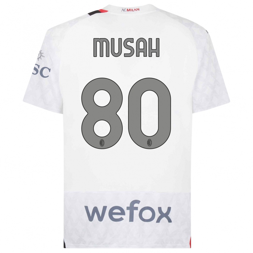 Homem Camisola Yunus Musah #80 Branco Alternativa 2023/24 Camisa Brasil