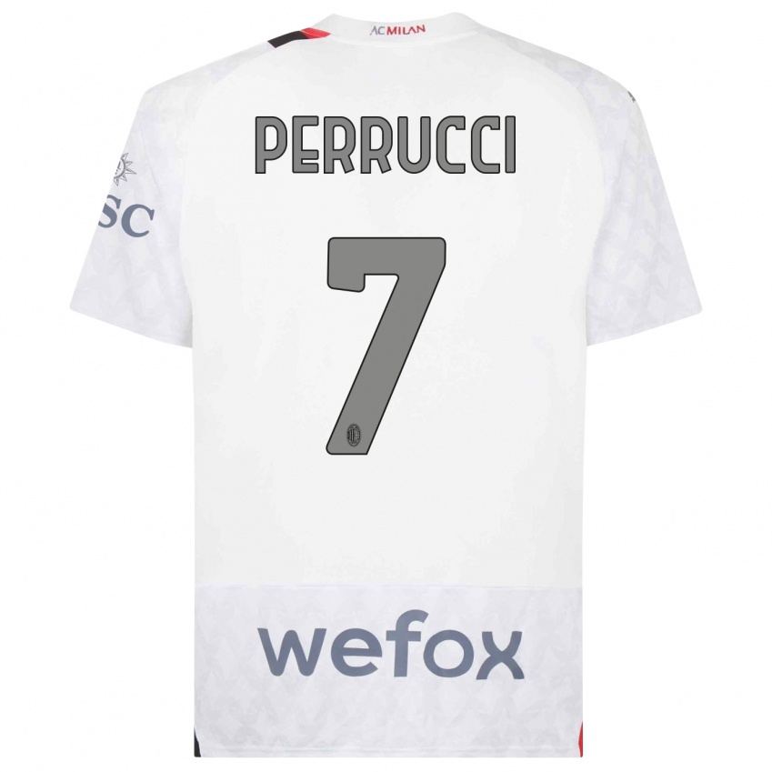 Homem Camisola Vincenzo Perrucci #7 Branco Alternativa 2023/24 Camisa Brasil