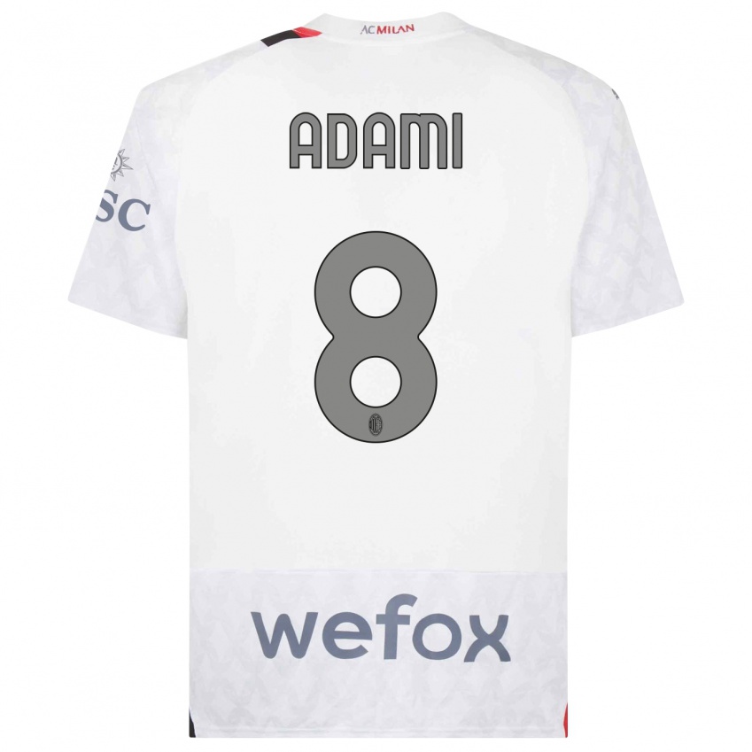 Homem Camisola Greta Adami #8 Branco Alternativa 2023/24 Camisa Brasil