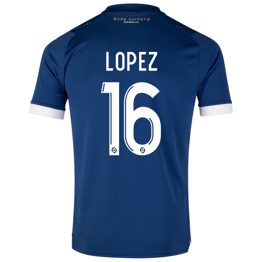 Homem Camisola Pau Lopez #16 Azul Escuro Alternativa 2023/24 Camisa Brasil