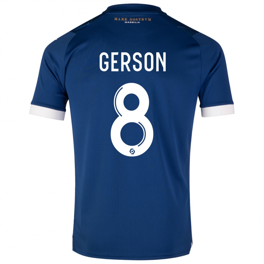 Homem Camisola Gerson #8 Azul Escuro Alternativa 2023/24 Camisa Brasil