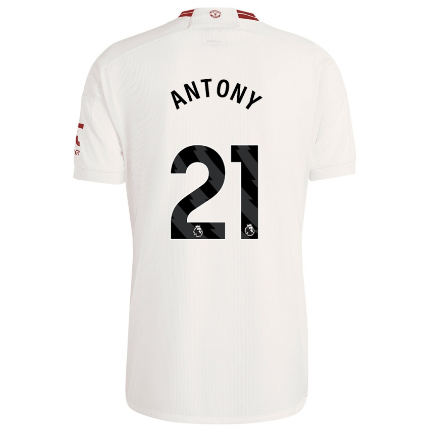 Homem Camisola Antony #21 Branco Terceiro 2023/24 Camisa Brasil