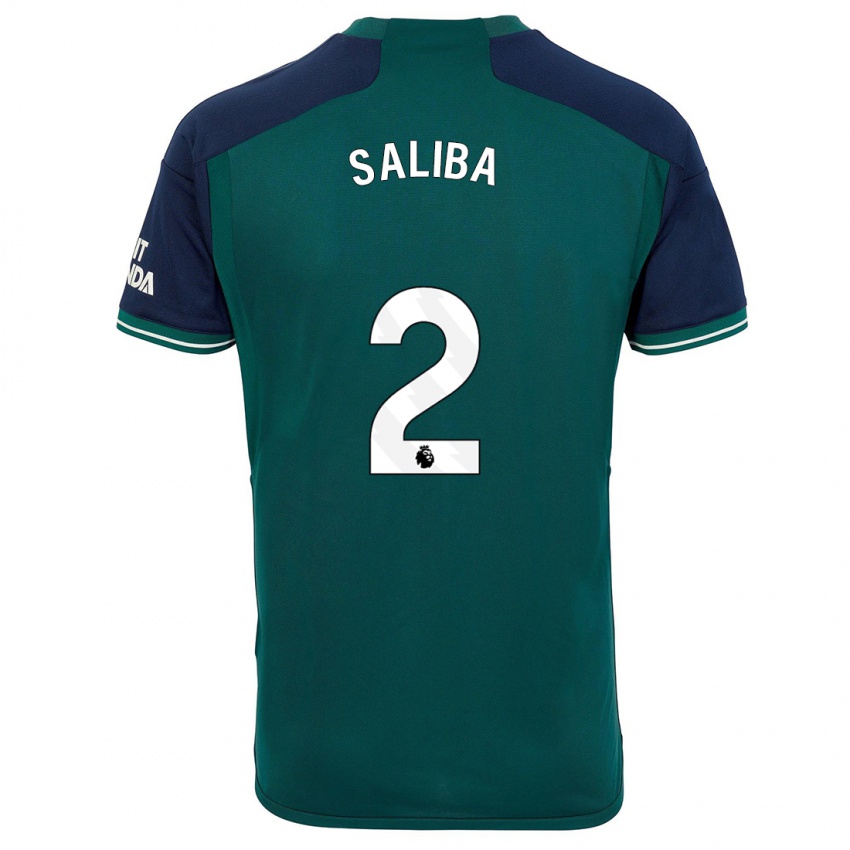 Homem Camisola William Saliba #2 Verde Terceiro 2023/24 Camisa Brasil