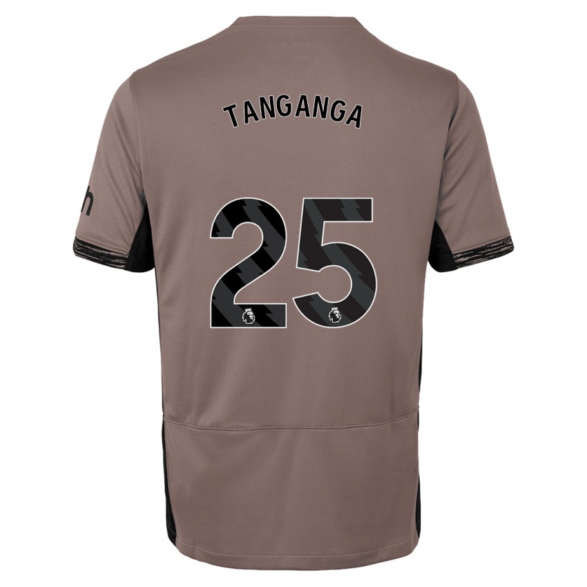 Homem Camisola Japhet Tanganga #25 Bege Escuro Terceiro 2023/24 Camisa Brasil
