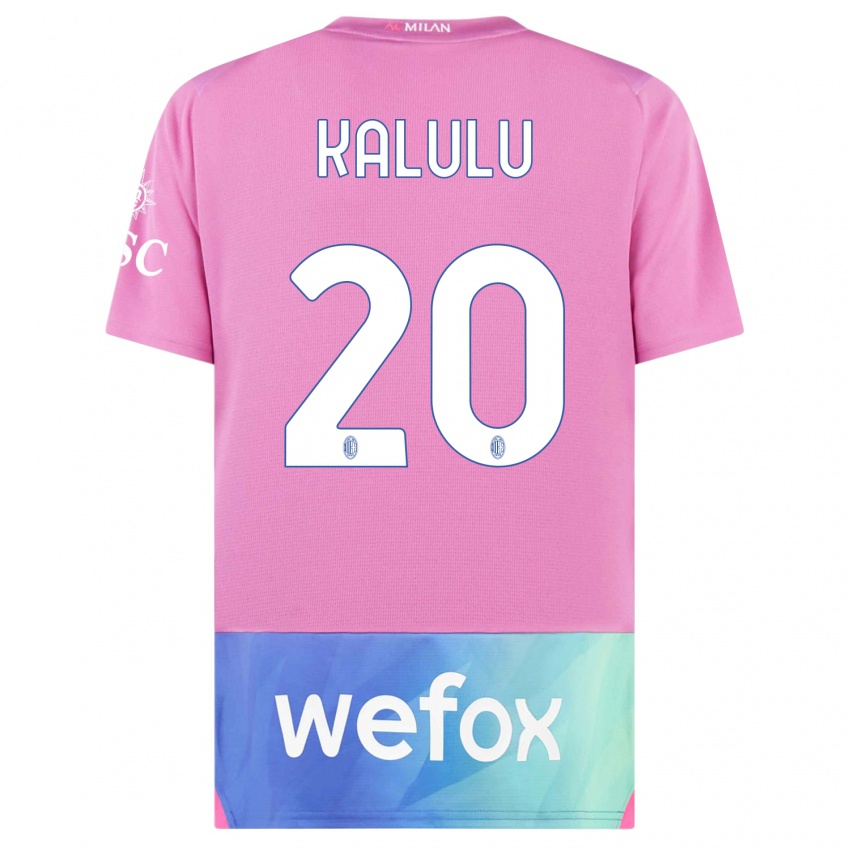 Homem Camisola Pierre Kalulu #20 Rosa Roxo Terceiro 2023/24 Camisa Brasil
