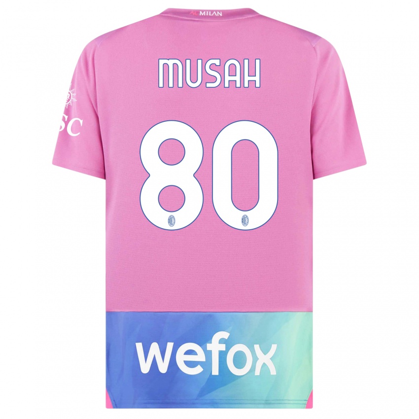 Homem Camisola Yunus Musah #80 Rosa Roxo Terceiro 2023/24 Camisa Brasil