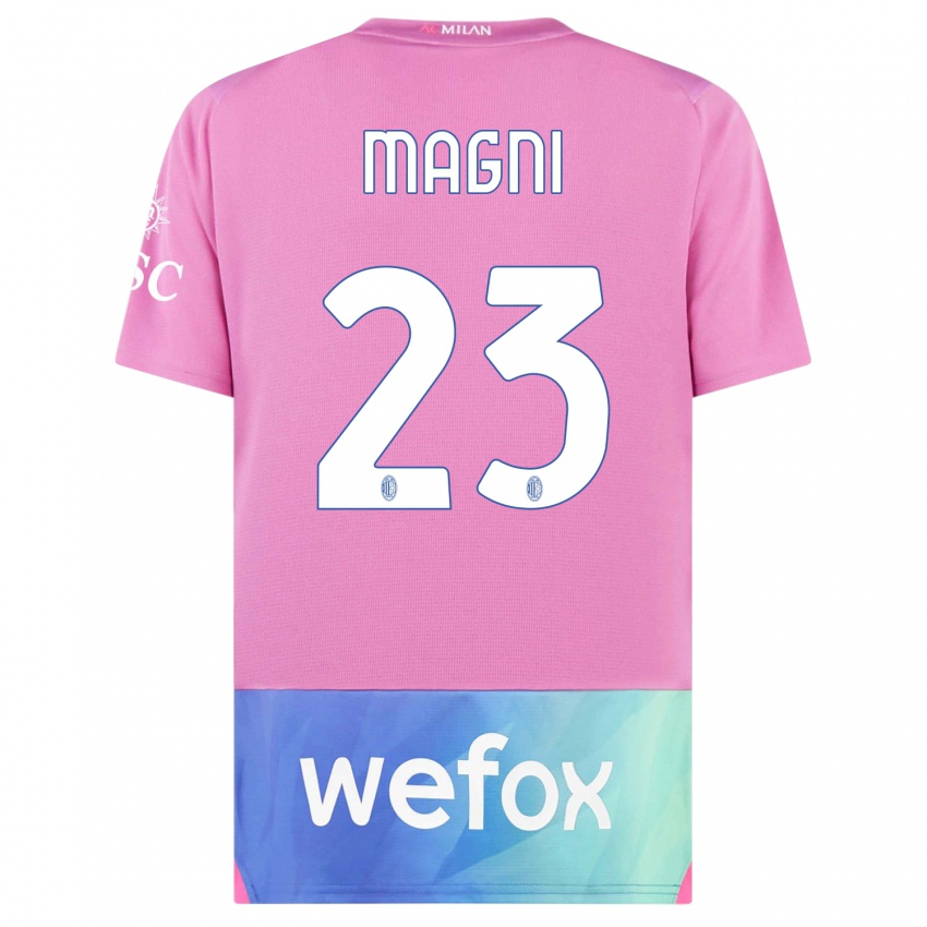 Homem Camisola Vittorio Magni #23 Rosa Roxo Terceiro 2023/24 Camisa Brasil