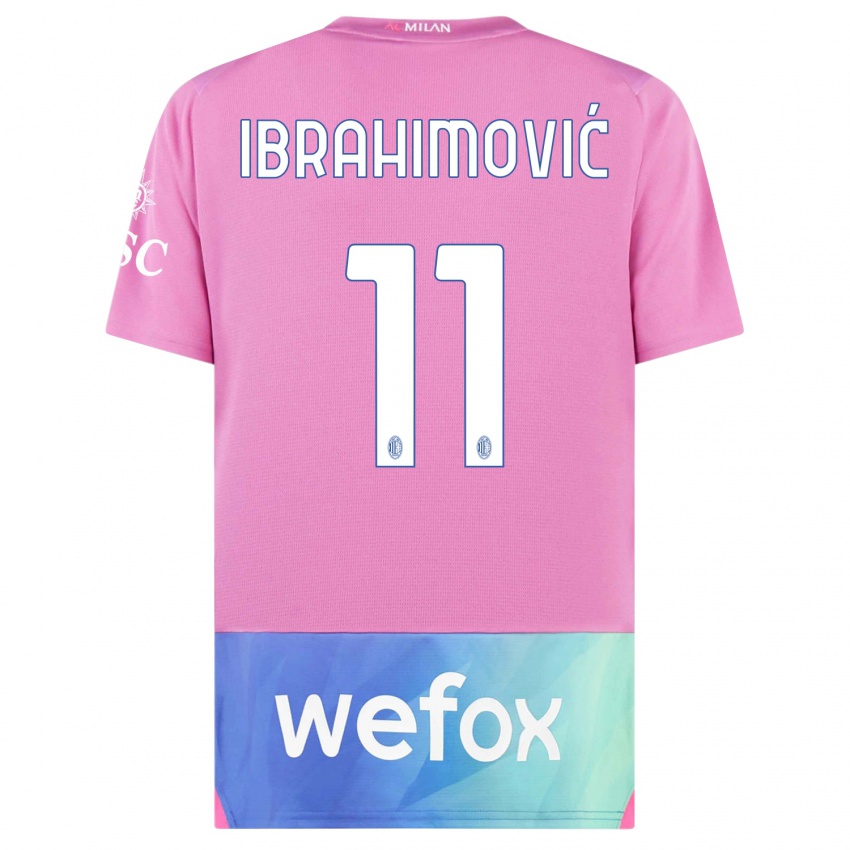 Homem Camisola Zlatan Ibrahimovic #11 Rosa Roxo Terceiro 2023/24 Camisa Brasil
