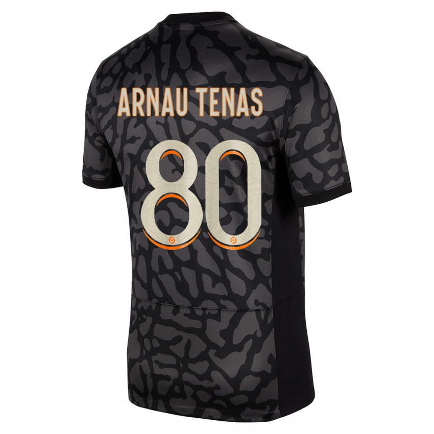 Homem Camisola Arnau Tenas #80 Preto Terceiro 2023/24 Camisa Brasil