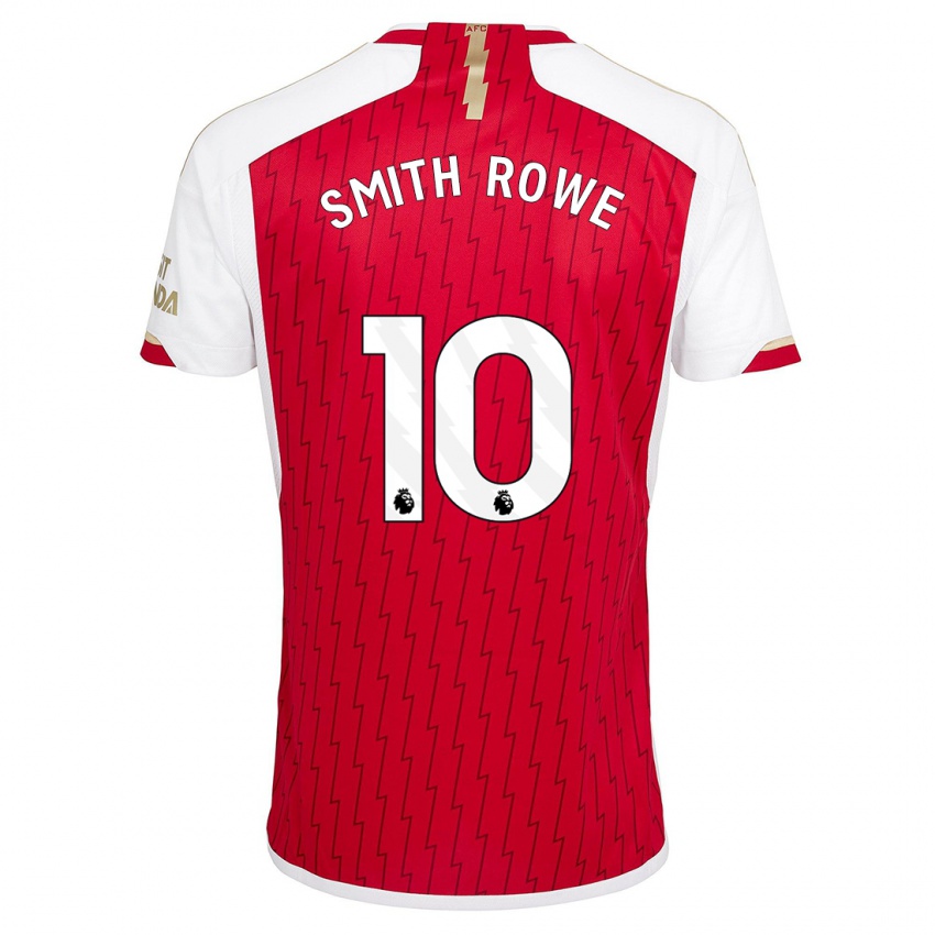 Mulher Camisola Emile Smith Rowe #10 Vermelho Principal 2023/24 Camisa Brasil