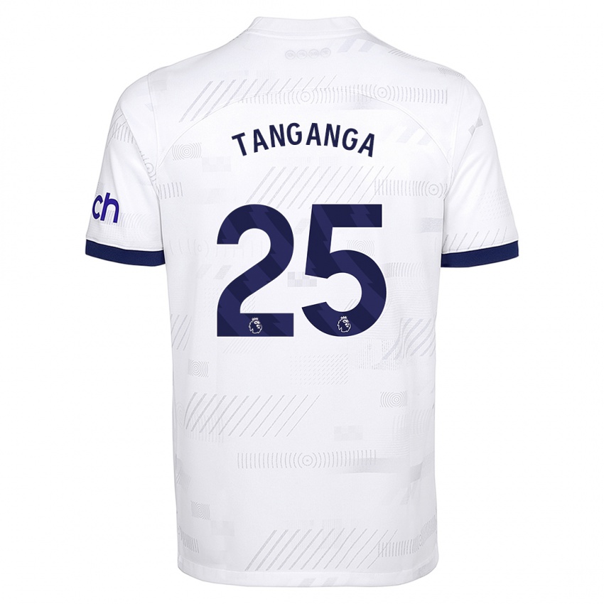 Mulher Camisola Japhet Tanganga #25 Branco Principal 2023/24 Camisa Brasil
