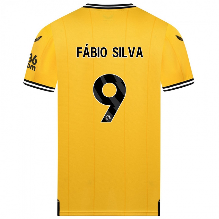 Mulher Camisola Fábio Silva #9 Amarelo Principal 2023/24 Camisa Brasil