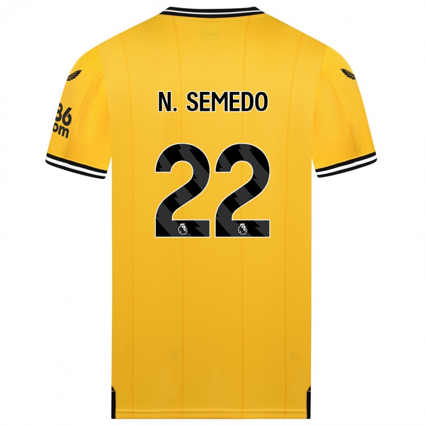 Mulher Camisola Nelson Semedo #22 Amarelo Principal 2023/24 Camisa Brasil