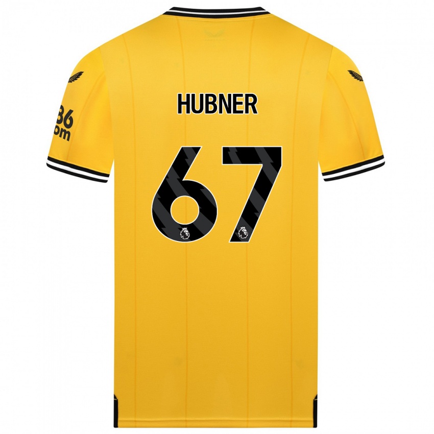 Mulher Camisola Justin Hubner #67 Amarelo Principal 2023/24 Camisa Brasil