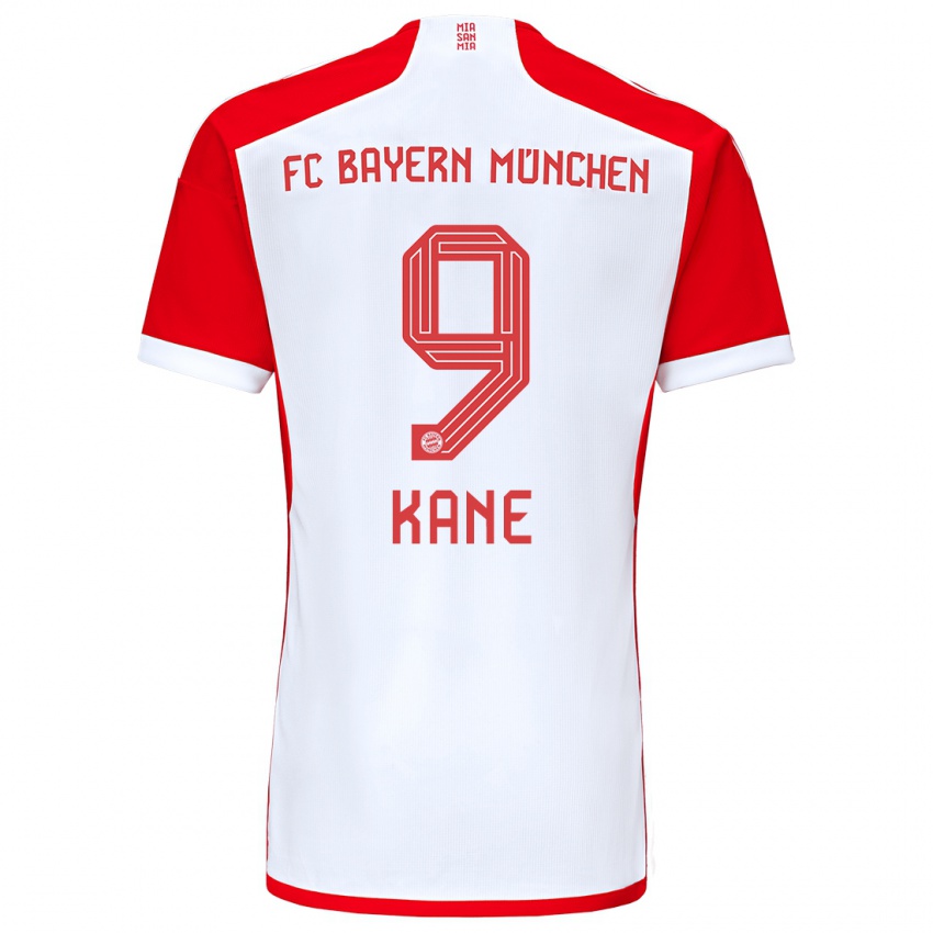 Mulher Camisola Harry Kane #9 Vermelho Branco Principal 2023/24 Camisa Brasil