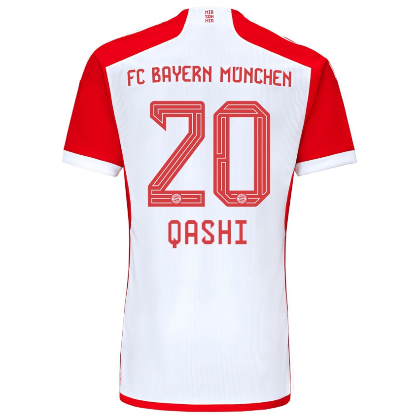 Mulher Camisola Yousef Qashi #20 Vermelho Branco Principal 2023/24 Camisa Brasil