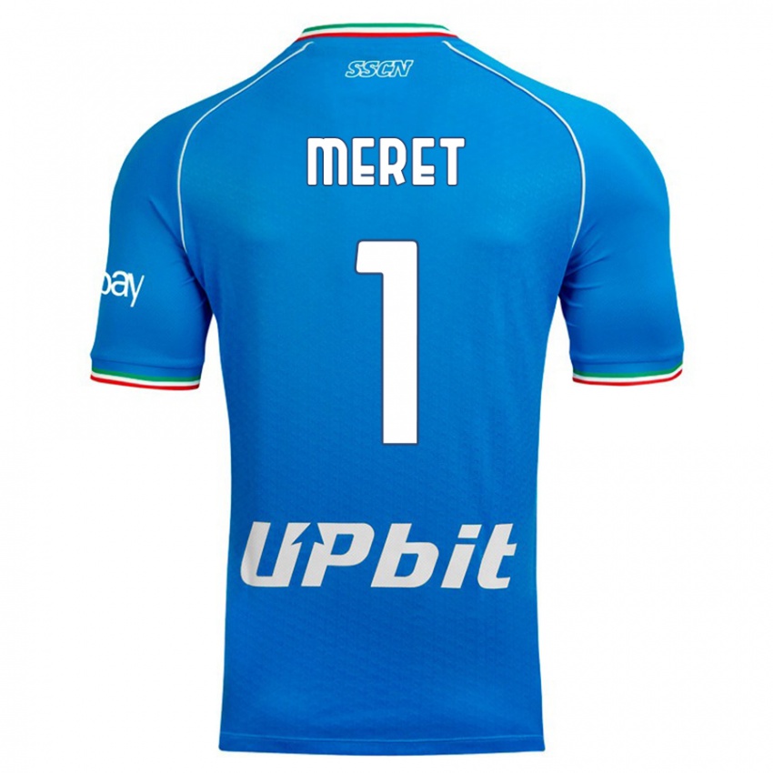 Mulher Camisola Alex Meret #1 Céu Azul Principal 2023/24 Camisa Brasil