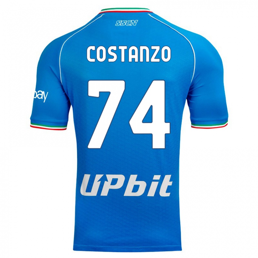 Mulher Camisola Davide Costanzo #74 Céu Azul Principal 2023/24 Camisa Brasil