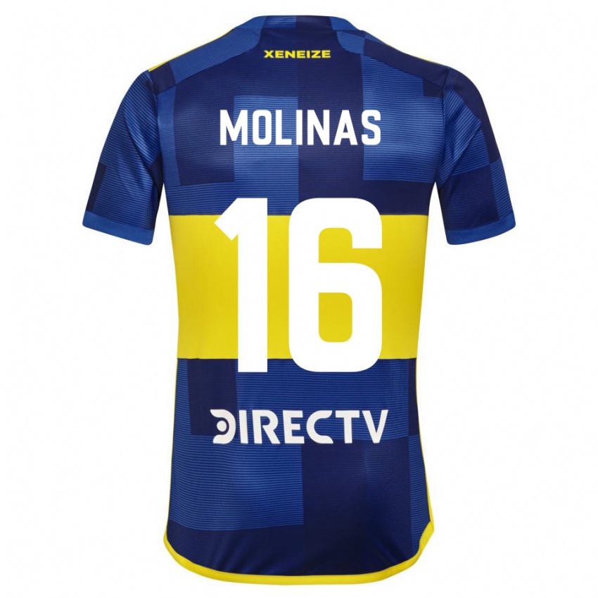 Mulher Camisola Aaron Molinas #16 Azul Escuro Amarelo Principal 2023/24 Camisa Brasil