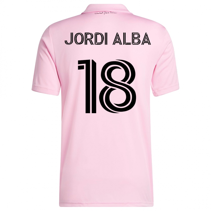 Mulher Camisola Jordi Alba #18 Rosa Principal 2023/24 Camisa Brasil