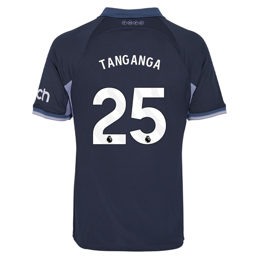 Mulher Camisola Japhet Tanganga #25 Azul Escuro Alternativa 2023/24 Camisa Brasil