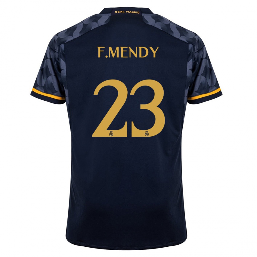 Mulher Camisola Ferland Mendy #23 Azul Escuro Alternativa 2023/24 Camisa Brasil