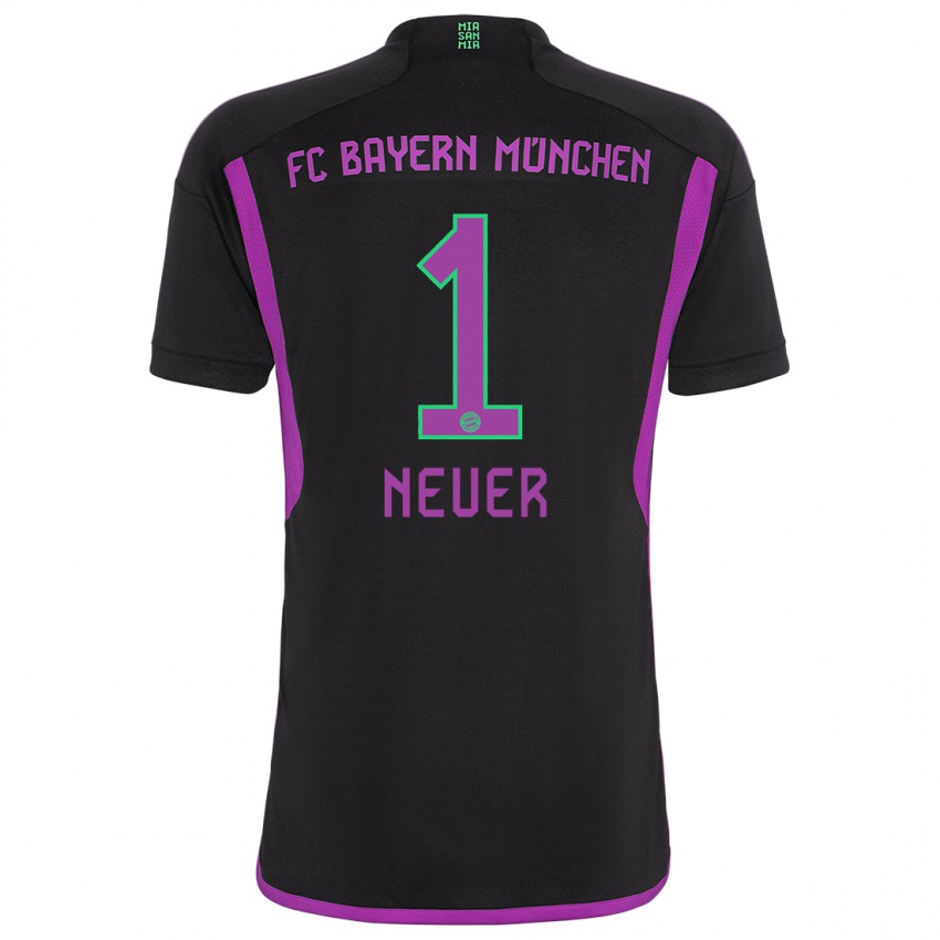 Mulher Camisola Manuel Neuer #1 Preto Alternativa 2023/24 Camisa Brasil